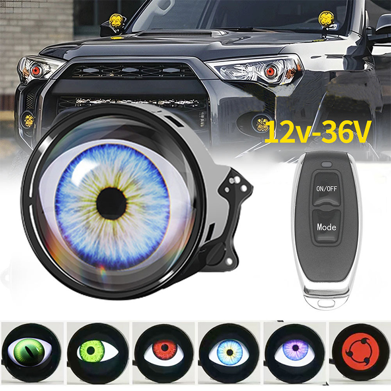 Universal LED Demon Eye Dynamic Projector Headlight Ambient Light - Image 12