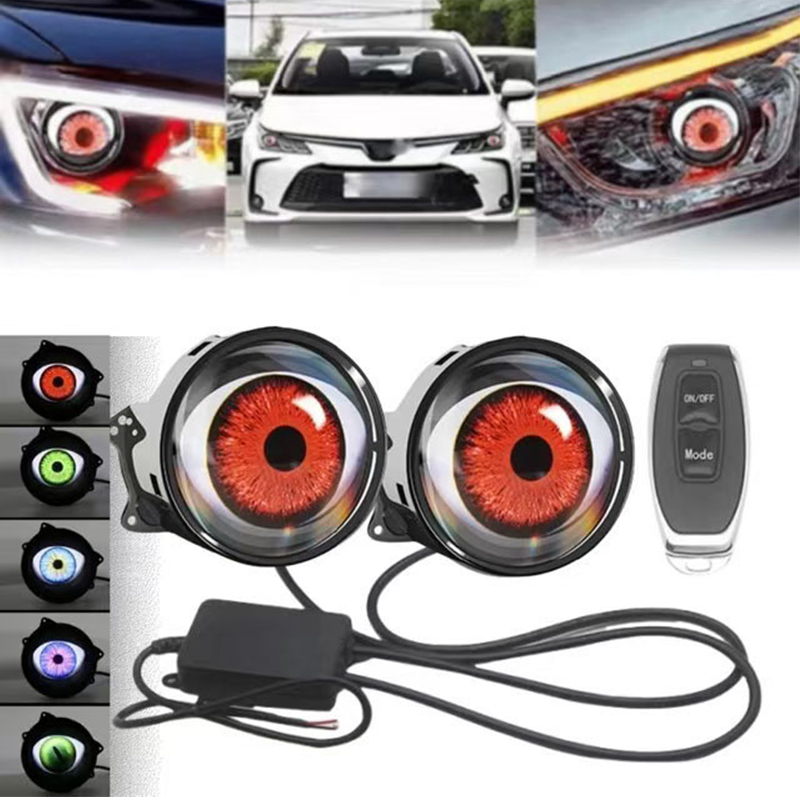 Universal LED Demon Eye Dynamic Projector Headlight Ambient Light - Image 2