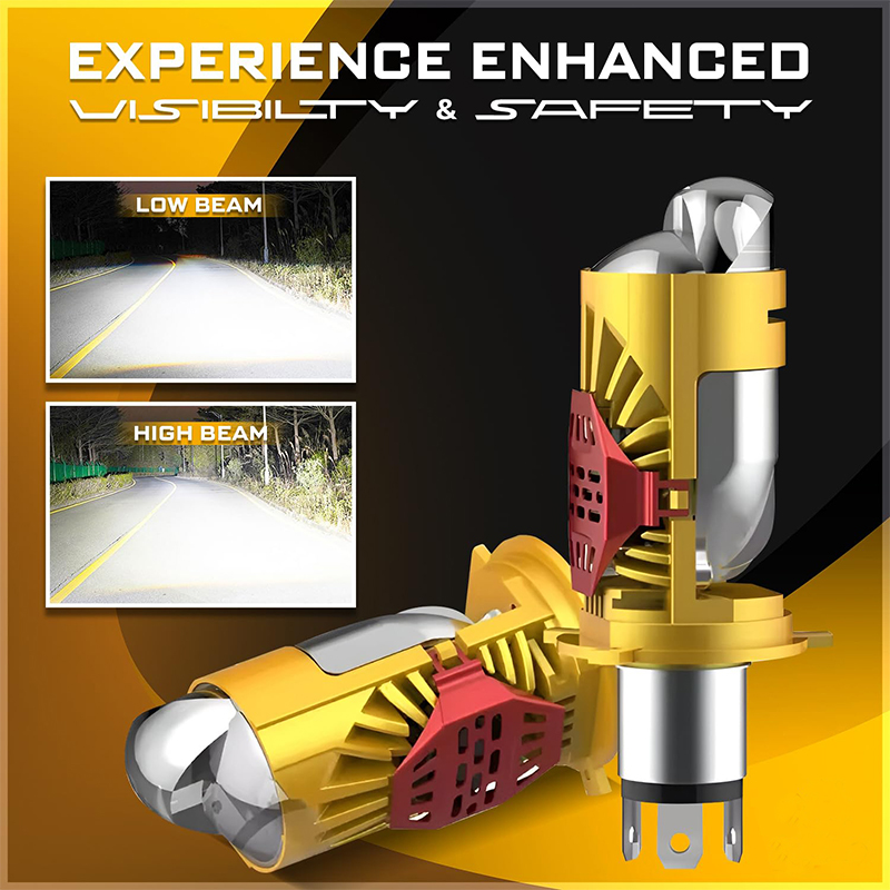 Super Bright H4 55W Motorcycle LED Projector Headlight Bulb - Image 7