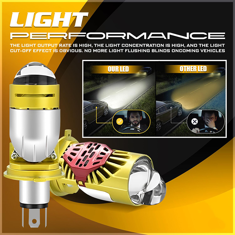 Super Bright H4 55W Motorcycle LED Projector Headlight Bulb - Image 6