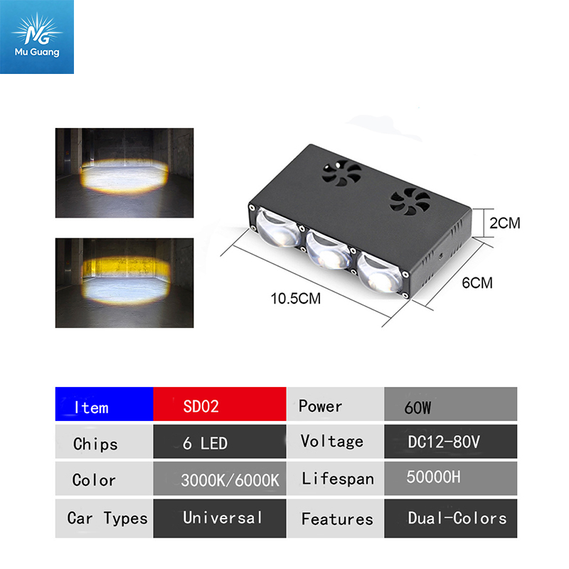 LED Motorcycle Car Grille Spotlight Ultra-Slim Waterproof, Dual-Color "Little Cannon" Fog Light with Demon Eye - Image 10