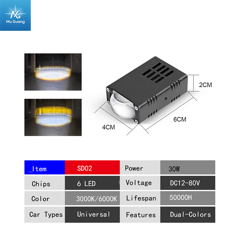 LED Motorcycle Car Grille Spotlight Ultra-Slim Waterproof, Dual-Color "Little Cannon" Fog Light with Demon Eye - Image 9