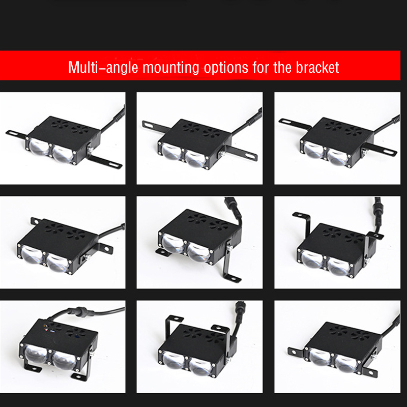 LED Motorcycle Car Grille Spotlight Ultra-Slim Waterproof, Dual-Color "Little Cannon" Fog Light with Demon Eye - Image 7