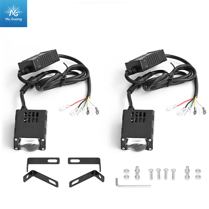 LED Motorcycle Car Grille Spotlight Ultra-Slim Waterproof, Dual-Color "Little Cannon" Fog Light with Demon Eye - Image 4