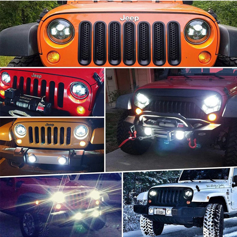 7-inch 4-bead 60W modified off-road motorcycle LED headlight for Harley Wrangler - Image 5