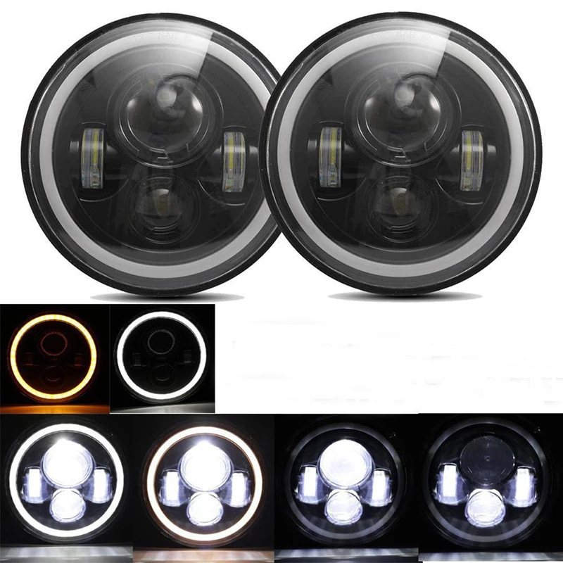 7-inch 4-bead 60W modified off-road motorcycle LED headlight for Harley Wrangler - Image 3