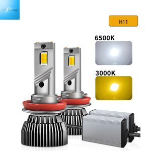 Dual Colors LED Car Headlight Bulbs 12V Universal Anti Glare Automotive LED Headlamp Long Lifespan Heat Dissipation LED Light For Car Modification