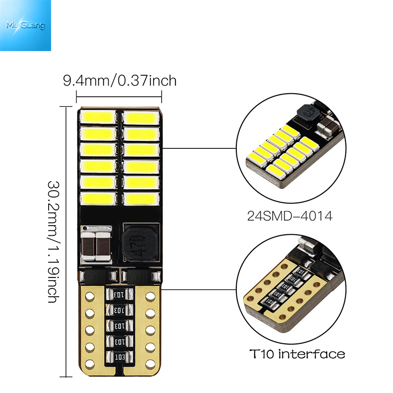 T10 4014 24smd Canbus Error Free T10 W5W LED Parking Side Marker Light 12V 24V Universal Car Width Position Indicator Bulbs Parking lights license plate lights tailgate lights - Image 5