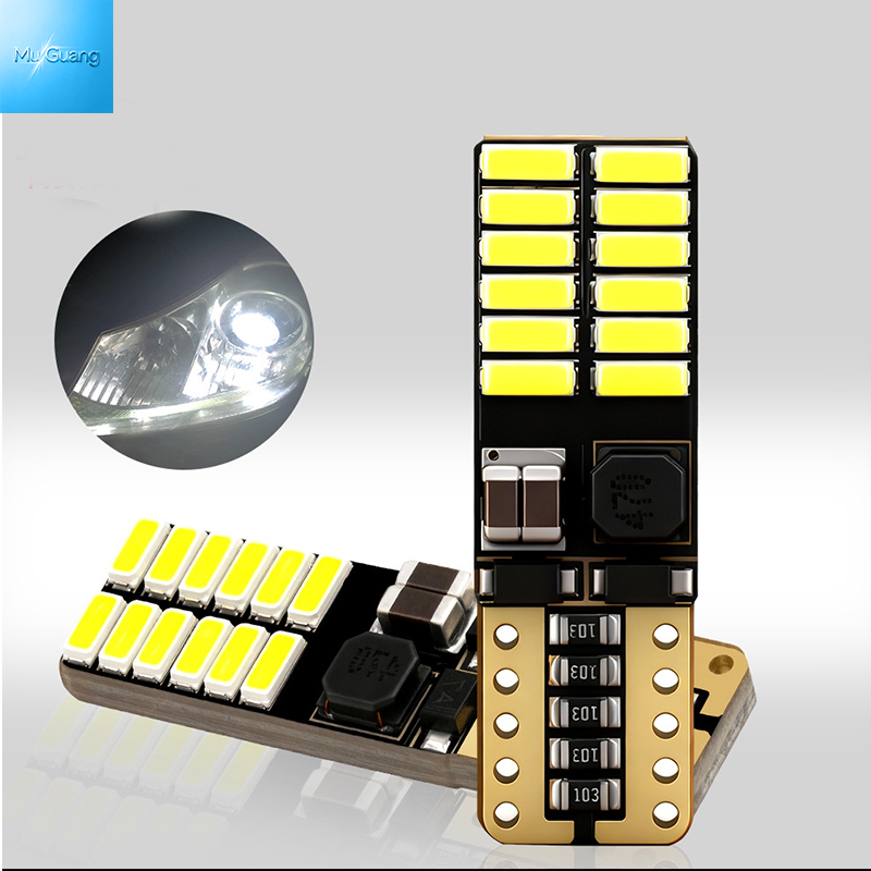 T10 4014 24smd Canbus Error Free T10 W5W LED Parking Side Marker Light 12V 24V Universal Car Width Position Indicator Bulbs Parking lights license plate lights tailgate lights