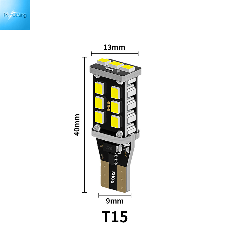 Built-in constant current IC decoding chip Wide-voltage high-brightness turn signal taillights and LED reversing lights 15SMD 2835 T15 Canbus error free LED Reversing lights - Image 3