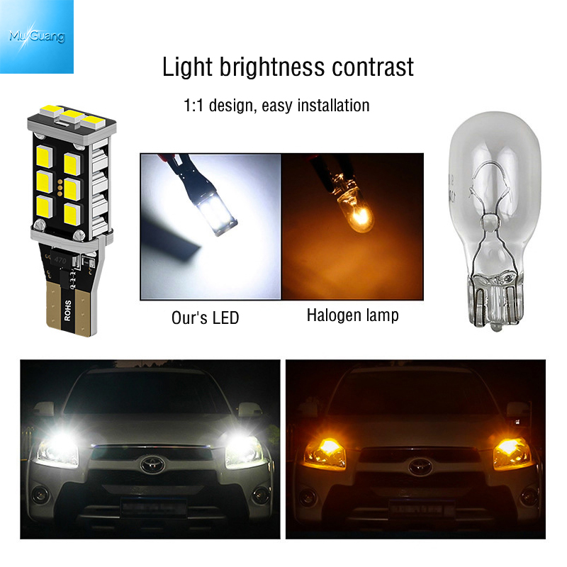 Built-in constant current IC decoding chip Wide-voltage high-brightness turn signal taillights and LED reversing lights 15SMD 2835 T15 Canbus error free LED Reversing lights - Image 5