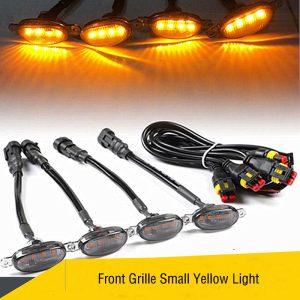 12V Amber LED Front Grille Light Clip On Plug And Play Waterproof For Pickup Offroad Truck