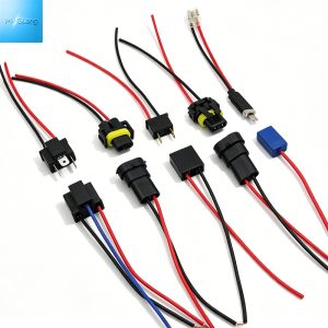 H7 H4 H11 9005 9006 H1 Headlight Wiring Harness Pigtail Connector Kit, Waterproof Auto Bulb Socket Adapter for LED HID Halogen Headlight Replacement Repair