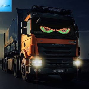 Devil's Eye Car Rear Window LED Sticker Light 11 Lighting Modes Creative Demon Eye LED Panel Universal 12V Auto Rear Windshield Decorative Lamp for SUV Truck Car Exterior Modification