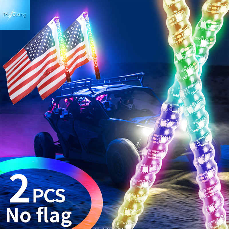 RGB LED Whip Light Spiral Dream Color Antenna Flag Lights with APP & Remote Control for UTV ATV RZR Off‑Road Truck - Image 10