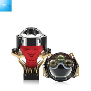Super Bright LED Headlight Projector 3 Inch 6000K Clear Cutoff Line Anti glare Bi  Led Lens With Three Lasers Assisted