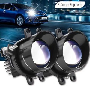 3.0 Inch LED Fog Light Projector Lens Three Colors High Penetration Fog Light Projector 12V Universal Car Fog Lamp Upgrade Wholesale