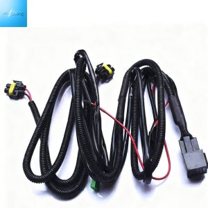 Car Fog Light Wiring Harness Kit 12V Automotive Fog Lamp Relay Harness With Corrugated Protective Tube for SUV Truck Aftermarket Fog Light Modification