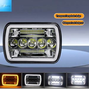 7 Inch Universal off road LED headlamp Bi-Lens Hi/Lo Beam Daytime Running Light IP68 Waterproof For Jeep Wrangler Defender Hummer Harley Motorcycle Retrofit Headlamp Assembly