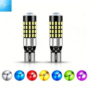 T10 LED side marker bulb 4014-54SMD Colorful ultra bright LED parking light Canbus error free T10 LED position lamp